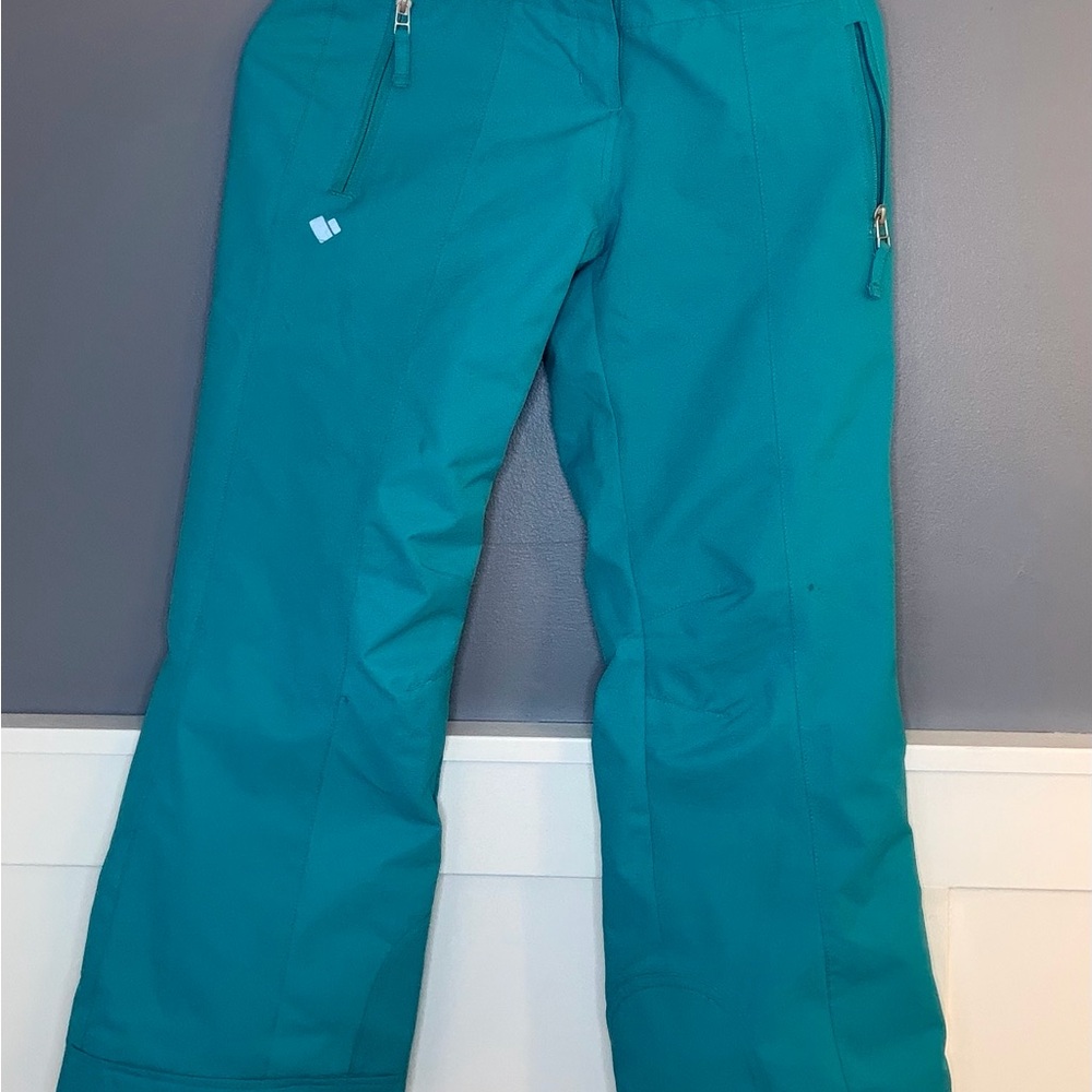 Obermeyer Teal and Light Aqua Ski Jacket Girls 10-12